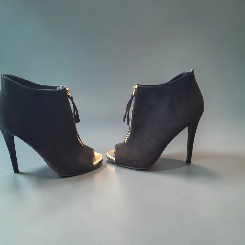 Mossimo Supply Co. Black Peep-Toe Ankle Booties